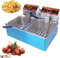 Friggitrice elettrica in Acciaio Inox Friggitrice Commerciale con cestello e Coperchio, 5,5 Litri 11 Litri Facile da Pulire, Friggitrici elettriche da banco, Friggitrice ad Aria PE