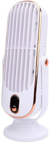 Tower Fan for Bedroom, 5 Speeds 9.8 Inch Portable Desk Fan with Brushless Motor, USB Rechargeable Battery Powered Table Fans for Home, Desktop, Office, Bedroom, Kitchen, Indoor (White)