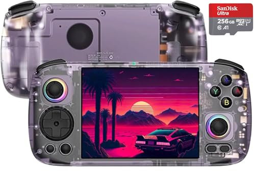 RG406H Android 13 Retro Game Console, 128GB Internal Storage + 256SD Card, 9000+ Titles, Powerful Performance, 4 IPS Touchscreen, Hall Effect Joysticks, Wi-Fi, Bluetooth (Purple, 256GB)