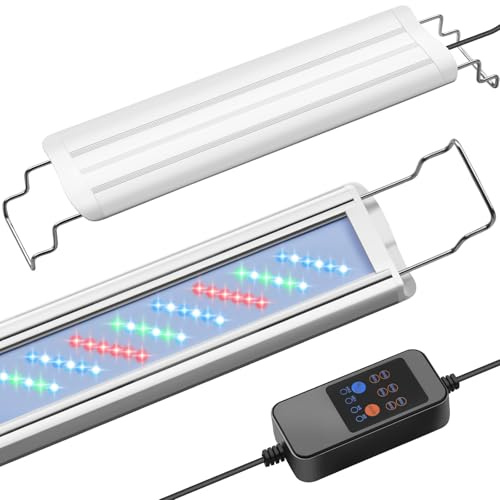 FEDOUR 100-112CM Vollspektrum Aquarium LED Beleuchtung mit Timer, 24/7-AUTO-Modus Aquarium Lampe mit 10 Einstellbare Helligkeitsstufen, Aquarium Light für Pflanzen und Süßwasser Aquarium