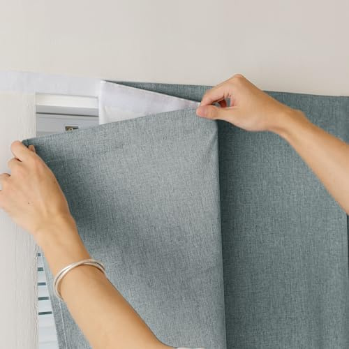 100% Blackout French Door Curtain - Privacy Thermal Insulated Door Window Curtain for Patio Front Tricia Sidelight Panel, W25 x L72 inch, 1 Panel, Light Grey