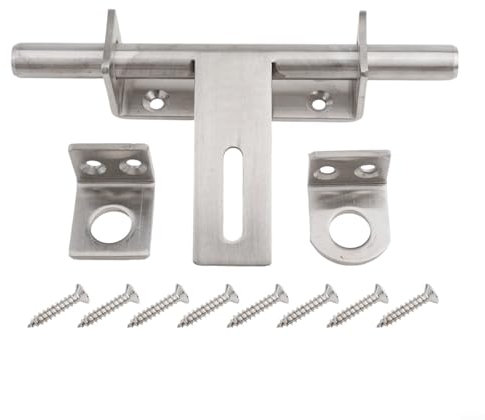 Verrou en acier inoxydable 170 mm avec trou de cadenas pour portes de jardin, de chambre et d'armoire