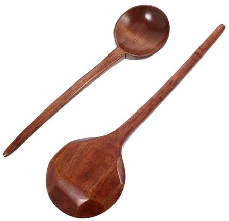 GALPADA 2 pezzi Cucchiaio in per Cucina con Lungo e Cucchiaio per e Zuppa Multiuso per Servire Ramen e Porridge