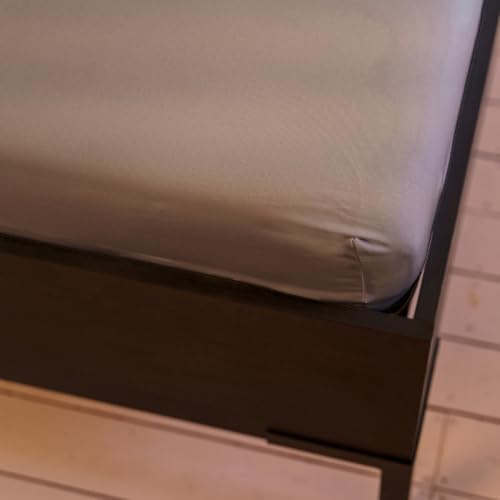 Kayori Saiko Spannbettlaken für Topper Mocca 80-100x200-220 cm, Premium Jersey, Matratzenhöhe bis 12 cm
