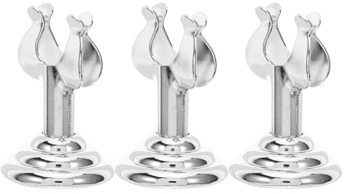 CLISPEED Lot de 3 Porte-menu en Acier Inoxydable, Porte-numéro de Table U-forme Fente, Support de Table pour Restaurant, Bureau et Banquet, Espace Réservé pour Cartes et Menus, Finition