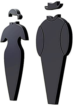 Toalettskylt med symbol från, 7-tums WC-skylt for män for kvinnor, akryl med stark självhäftande tejp