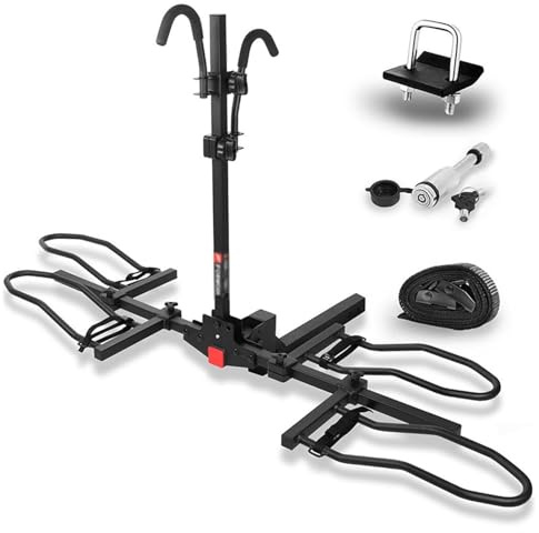 Portabici da Gancio di Traino,Porta 2 Biciclette per Gancio di Traino, Porta Moto, Scooter, Moto da Cross, capacità 72 kg, Porta Biciclette Base Adatto per Auto, SUV, Camper, rimorchi