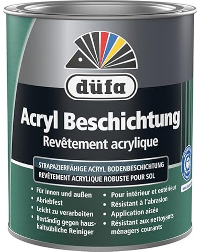 düfa Acryl Beschichtung RAL 7000 Fehgrau 2,5 Liter Bodenbeschichtung Abriebfest Seidenglänzend │ Innen- und Außenbereich