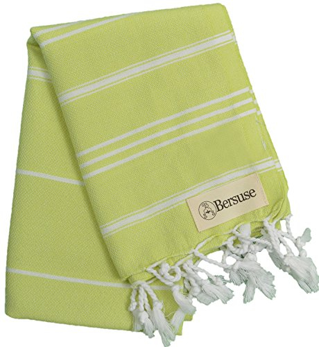 Bersuse 100% Coton - Anatolia Petite Serviette Turque - Serviette Invité, Essuie Mains - Oeko-TEX - 60x100 cm, Vert Pistache