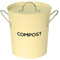 Cream Metal Kitchen Compost Caddy - Composting Bin for Food Waste Recycling