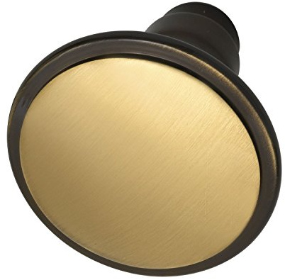 Knopfdrückerlochteil, ø 55 mm, Messing patiniert