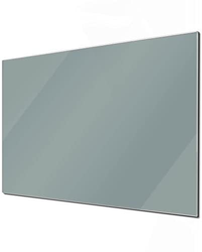 banjado Glas Magnettafel (90 x 60cm) - Magnetwand Glas - Magnetpinnwand als Memoboard - Pinnwand Magnettafel Küche, Büro, Kinderzimmer - Grau