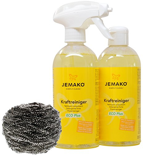 Jemako Kraftreiniger ECO Plus 1000ml inkl. Sprühpumpe, Edelstahlspirale & Sinland Microfasertuch (1000ml)