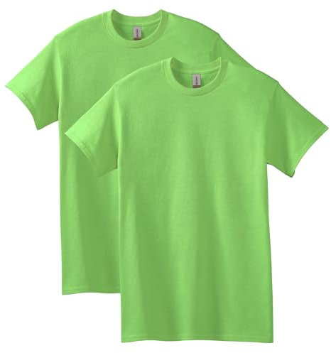 Gildan T-Shirt da Uomo in Cotone Pesante, Stile G5000, Camicia, Verde Lime (Confezione da 2), S (Pacco da 2)