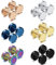 Flongo 6 Paare Ohrstecker Set 8mm Fake tunnel Edelstahl Knopf Damen Ohrringe Ohrstecker Gestüt Stecker Ohrhänger Illusion verjüngt Cheater Faux Fake Holz Türkis Modell A Herren Damen
