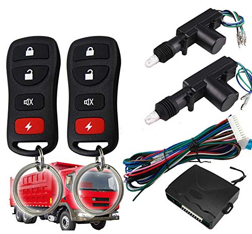 CONRAL Serrure de Porte Centrale de 24V pour Le Camion, Serrure de Porte Centrale de Voiture de 24 Volts verrouillant Le système d'entrée sans clé + 2 à télécommande