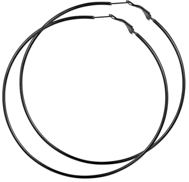 GoldChic Creolen Schwarz Damen Schwarze Ohrringe Edelstahl Creolen 100MM Große Kreolen Schlichte Rundohrringe Kreis Ohrringe Ohrschmuck Accessoire