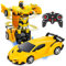 Highttoy Ferngesteuertes Robot Auto für Kinder, Transformator Spielzeug ab 3 4 5 6 7 8 Jahre Jungs Mädchen Geschenk 360° Drehung 2.4GHz 1:18 Verformung RC Auto Roboter Spielzeug Gelb