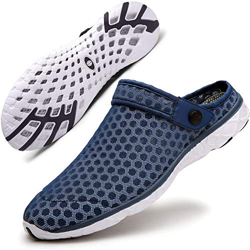 Zapatillas de Estar por Casa de Hombre Zapatos de Jardín Mujer Zuecos y Mules de Playa y Piscina Verano Chanclas Transpirables Azul Oscuro 43