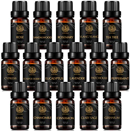 Top 16 Aromatherapie Clary Salbei ätherisches Öl Set für Diffusor, 100% reine Kamille ätherisches Öl Kit für Luftbefeuchter, Therapeutische Grade Lavendel ätherische Öle Set - Ylang Ylang, Rose Öle...