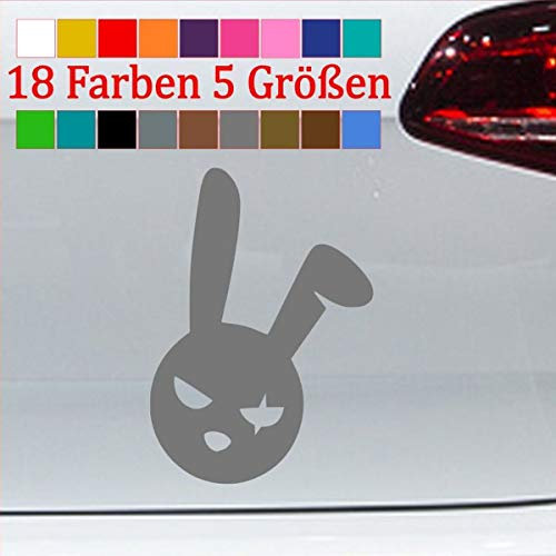 generisch Bad Bunny böser Hase Aufkleber Ostern Sticker badgirl Cool Cartoon Vinyl 90-Silber 17x12cm
