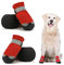 Dociote wasserdichte Hundeschuhe pfotenschutz mit Anti-Rutsch Sohle, reflektierendem Riemen, Klettverschluss Schneeschuhe für mittelgroße große Hunde 4 Stück Rot 8#