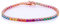 BRACCIALE TENNIS UOMO DONNA ARGENTO 925% CON ZIRCONI MULTICOLOR RAINBOW TENNIS CLASSICO, TENNIS CIPOLLINA TENNIS CARRè 19.5 CM, TENNIS MONTATURE RUTENIO, ORO E ORO ROSA (Oro Rosa)