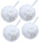 VANZAVANZU Badeschwamm Luffa, groß, 80 g, Duschschwamm, Körperschrubber, Netz-Pouf für Damen und Herren, Set von 4 (Weiß)