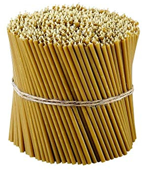 Danilovo Ritual Kerzen 100% Bienenwachs (Gelb) - Orthodoxe Kerzen für Gebet Tischdeko Hochzeit - Ungiftig, Ruß - Tropffrei, Nachhaltige Produkte, N140, Höhe: 16 cm, Ø 5 mm (1050 stück)