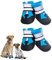 Dricar Hundeschuhe Pfotenschutz, 4 Stück Atmungsaktive Hunde Schuhe Outdoor, Anti-Rutsch Hundestiefel mit Rutschfester Sohle für Kleine, Mittlere und Große Hunde, Blau, M