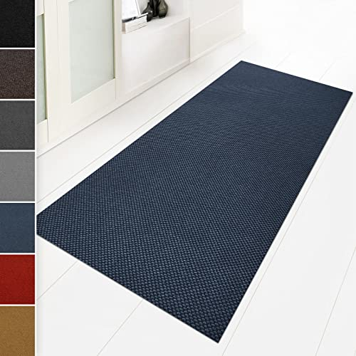 Hong Kong Dirt Trapper Mat, Entrance Mat Runner, Absorbent Floor Mat for Entrance, Hallway Door Mat Runner, Non-slip Dust Control Mat, Colour-Resistant (80 x 150 cm, Blue)