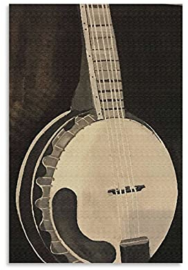 SMWY Vintage-Poster, Banjo Instrumentl, Leinwand-Kunst-Poster und Wandkunstdruck, modernes Familienschlafzimmer, 30 x 45 cm