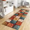 WTHYGB Teppich Läufer Flur Küche 60x120 cm, Vintage rutschfest Waschbar Dauerhaft Küchenläufer Flurläufer, Lang Polyester Orange Muster Teppichläufer für Korridor, Schlafzimmer, Innen Wohnzimmer