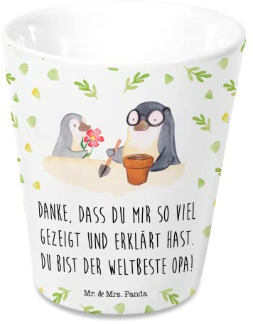 Mr. & Mrs. Panda Blumentopf Pinguin Opa Blumen Pflanzen - Geschenk, Großvater, Kräutertopf, Papa, Vatertag, Übertopf, Pflanztopf, Keramiktopf,