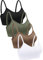 Geyoga 4 Stück Cami Top BH Nahtlose Bralette Sport (Schwarz, Braun, Armeegrün, Weiß, XL)