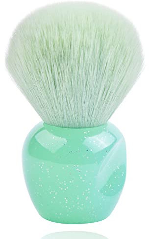 Ycyan Nail Art Dust Powder Remover Cleaner Brush, Nail Art Dust Cleaning Brush Soft Kabuki Brush for Makeup & Acrylic Gel Nails (Green)