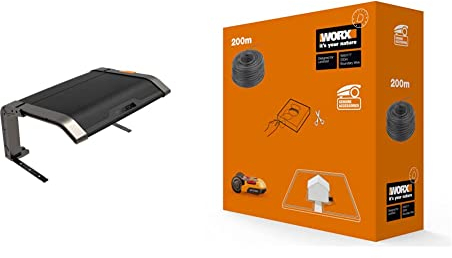 WORX WA0810 Garage für Landroid Mähroboter – Klappbare Überdachung & WA0177 Begrenzungsdraht – 200m Stabiles Kabel zum Eingrenzen des Mähbereiches