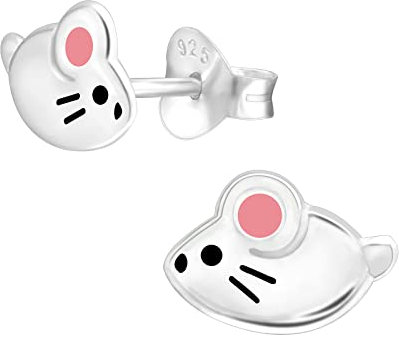 925 Sterling Silver Lightweight Hollow-Back Mouse Stud Earrings for Women & Girls – Everyday Jewellery Jewellery Gift Boxed