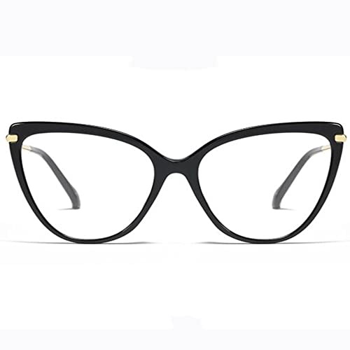 BULI Katzenauge Lesebrille Schildpatt Lesehilfe Brillen Damen Reading Glasses Brille Mit Sehstärke Federscharnier Übergröße Cateye (Color : Black, Size : +0.50)