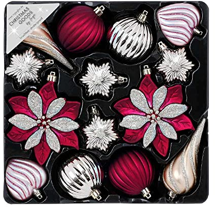 Christbaumschmuck Weihnachtskugeln Formen bruchfest | Formensortiment Weihnachtsschmuck | Kunststoff Kugeln (Berry Mix)
