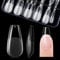 Gelike ec Capsule Americaine Ongle Gel, PMMA Faux Ongles Moyen Ballerine 120 Pièces 12 Tailles Couverture Complète, Capsule Pose Americaine Ongle Transparente