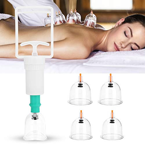 FOOJO Schröpfgläser Set Schröpfgläser mit Saugnäpfen für Profis Schröpfset mit Vakuumpumpe 6 Schröpfgläser aus Kunststoff für Faszientherapie und Massage