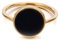 YAHOYA Emaille Schwarzer Stein Ring für Frauen Runde Stempel Edelstahl Hochzeitsfeier Ring Mädchen Geschenk Mode Schmuck Ring