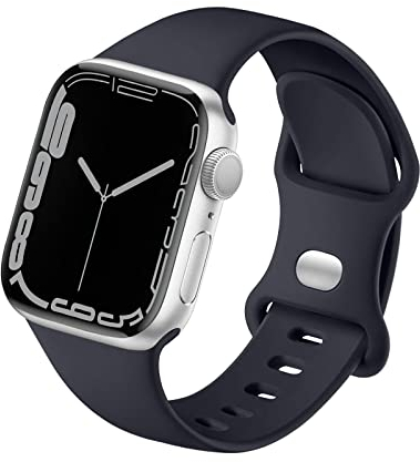 HdanMole Sport Strap Compatible with Apple Watch Straps 40mm 38mm 41mm 42mm 44mm 45mm 46mm, Silicone Strap for iWatch Bands Series 11 10 9 8 7 6 5 4 SE 3 2 1 Women Men, Midnight Black