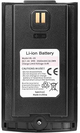 Radioddity RL-19 Original UHF VHF Dual Band Amateur Radio Handheld Battery with Type C Charge, Rechargeable, 2500mAh, 7.4V for GC-5