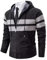 Shuanghao Uomo-Cardigan Giacca-con Cappuccio-Maglione Maglia - Felpa Outwear Tops Cappottino Caldo Autunno Invernale Foderato Pile Pesante Giacca Maglione Uomo Grigio XL (Striscia)