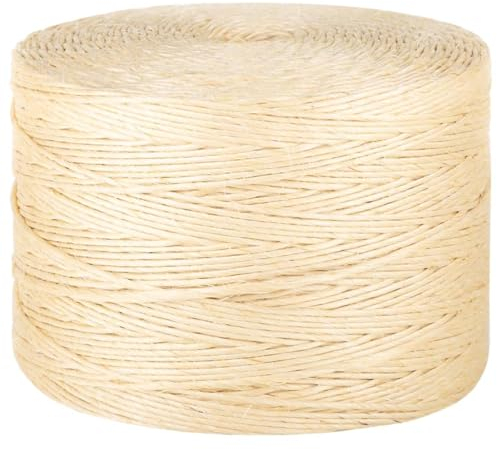 vidaXL 100% Natural Sisal Rope 3mm Diameter - Highly Durable, Suitable for Gardening, Home Decor, DIY Crafts, Cat Furniture - 200m Length, 1kg Total Weight