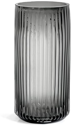 Aoderun Glas Blume Vase 7.5 Zoll gerippte Vase Riffelglas Vase für Wohnzimmer Esszimmer und Couchtisch Küche Büro Home Regal Hochzeit Party Dekor