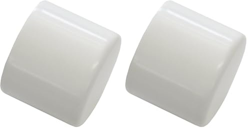 GARDINIA Endkappen für Gardinenstangen, Serie Chicago, Ø 20 mm, Metall, Weiß, 2 Stück (Packung mit 2)