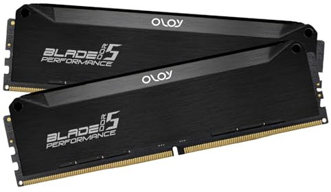 OLOy DDR5 RAM 32 GB (2 x 16 GB) hoja de línea de cabello negra 6000 MHz CL32 1.35 V para juegos UDIMM (MD5U1660320BRLDA)